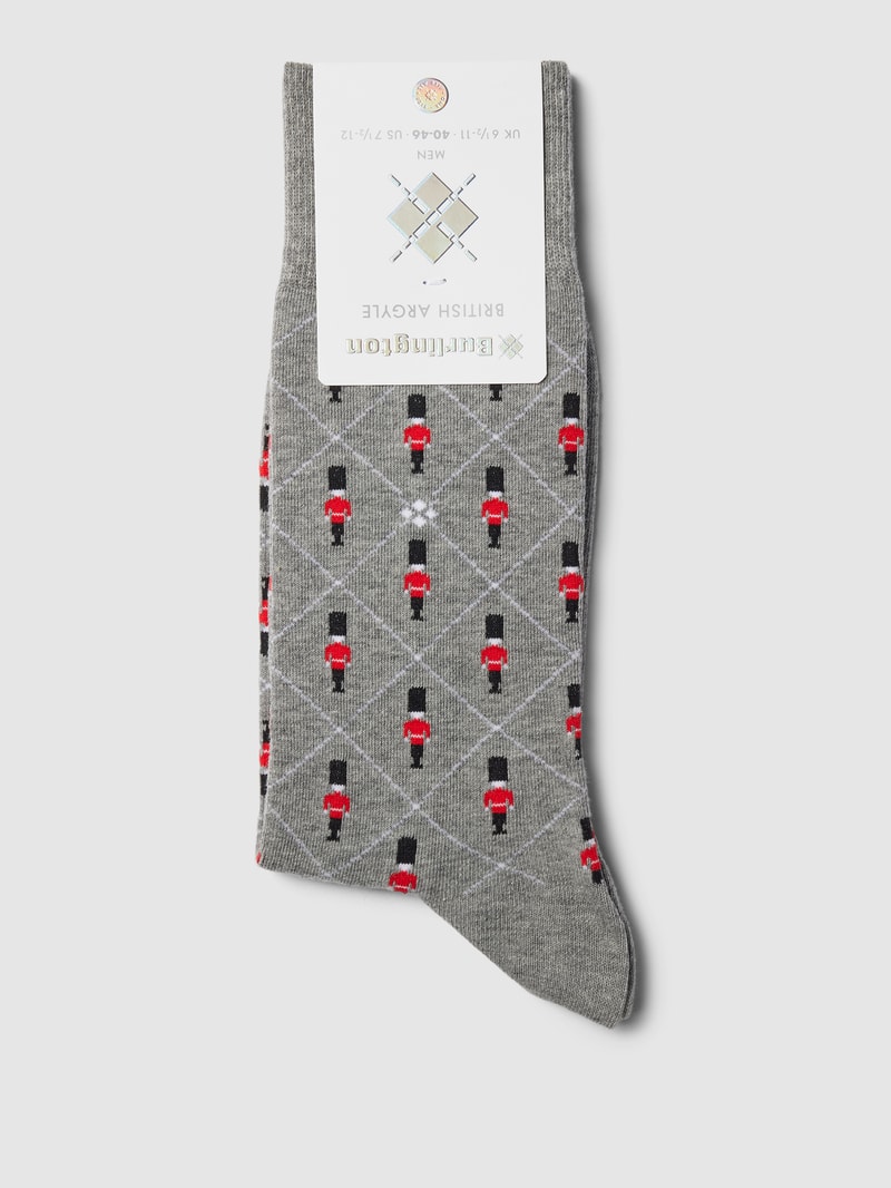 Socken mit Allover-Muster in mittelgrau