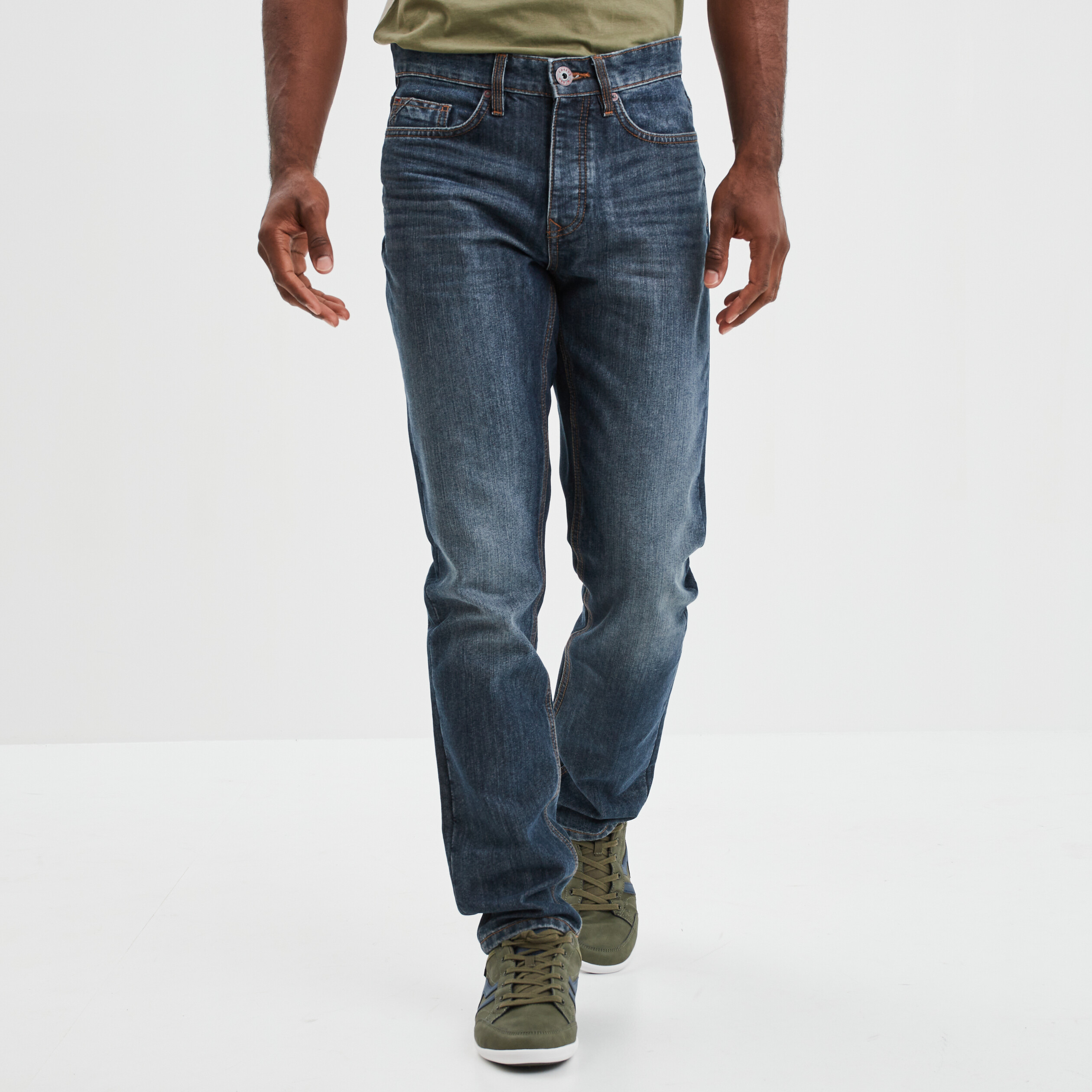 Jeans straight 5 poches Creeks denim dirty homme | La Halle