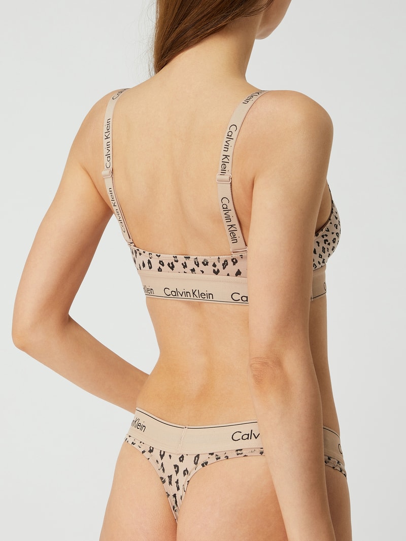 Bralette mit Allover-Muster in beige