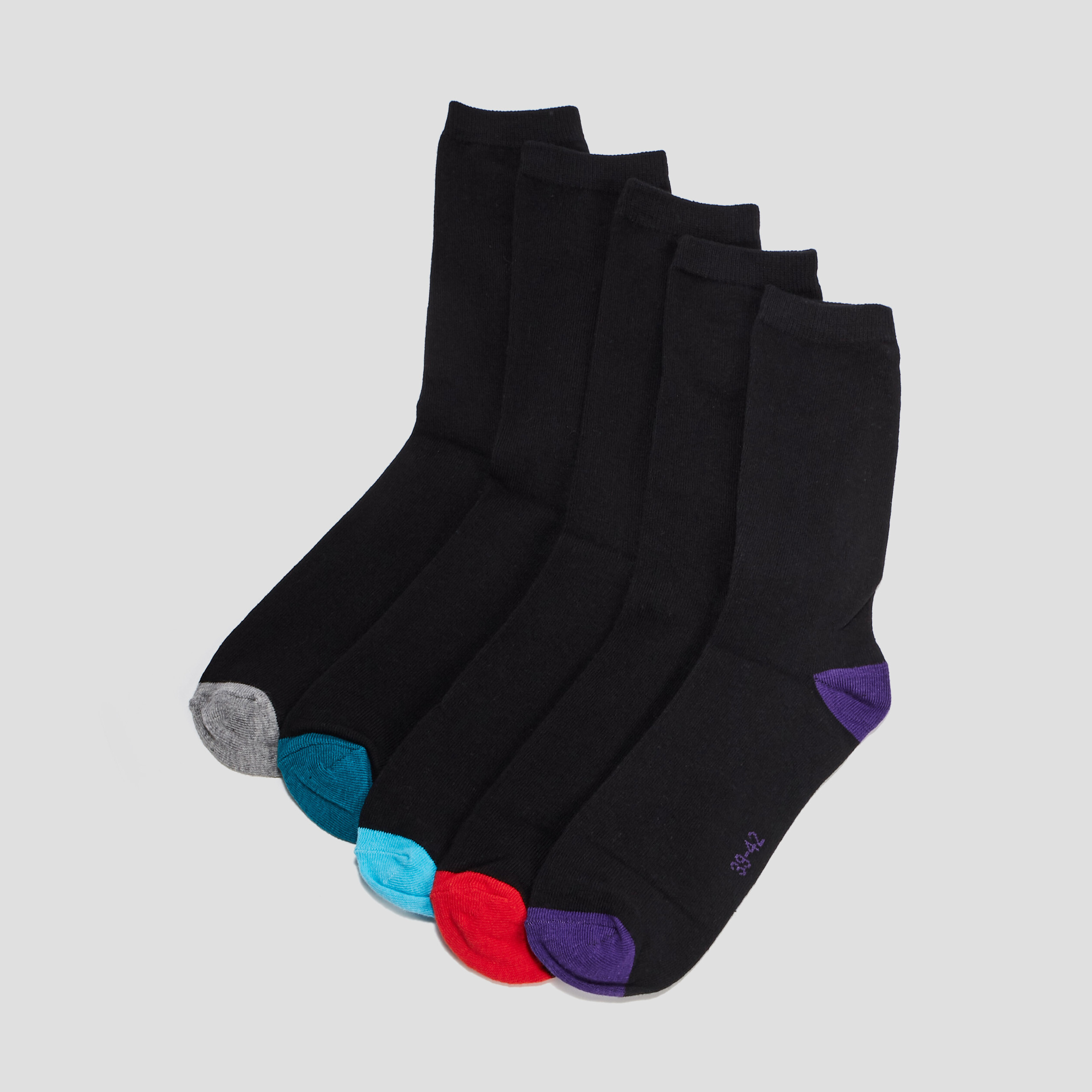 Lot 5 paires de chaussettes noir homme | La Halle
