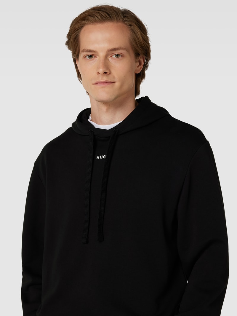 Hoodie mit Label-Print Modell 'Dapo' in schwarz