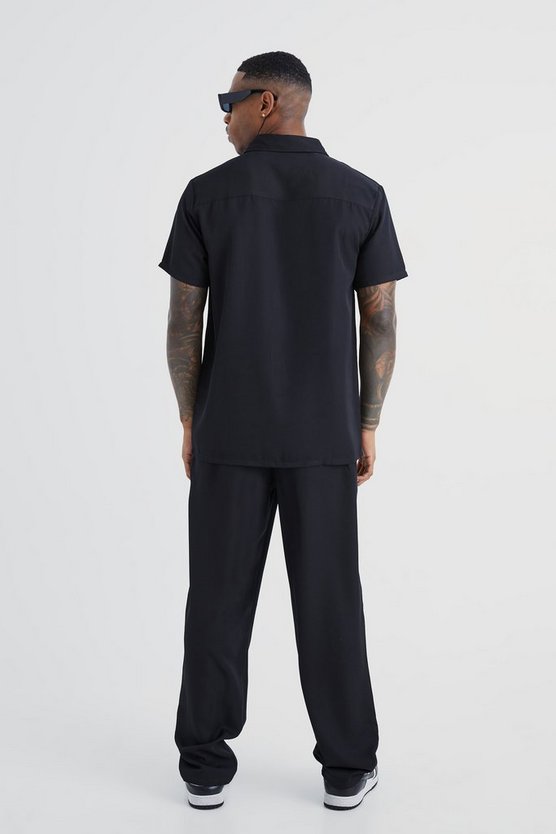 Kurzärmliges smartes Twill-Hemd & Hose