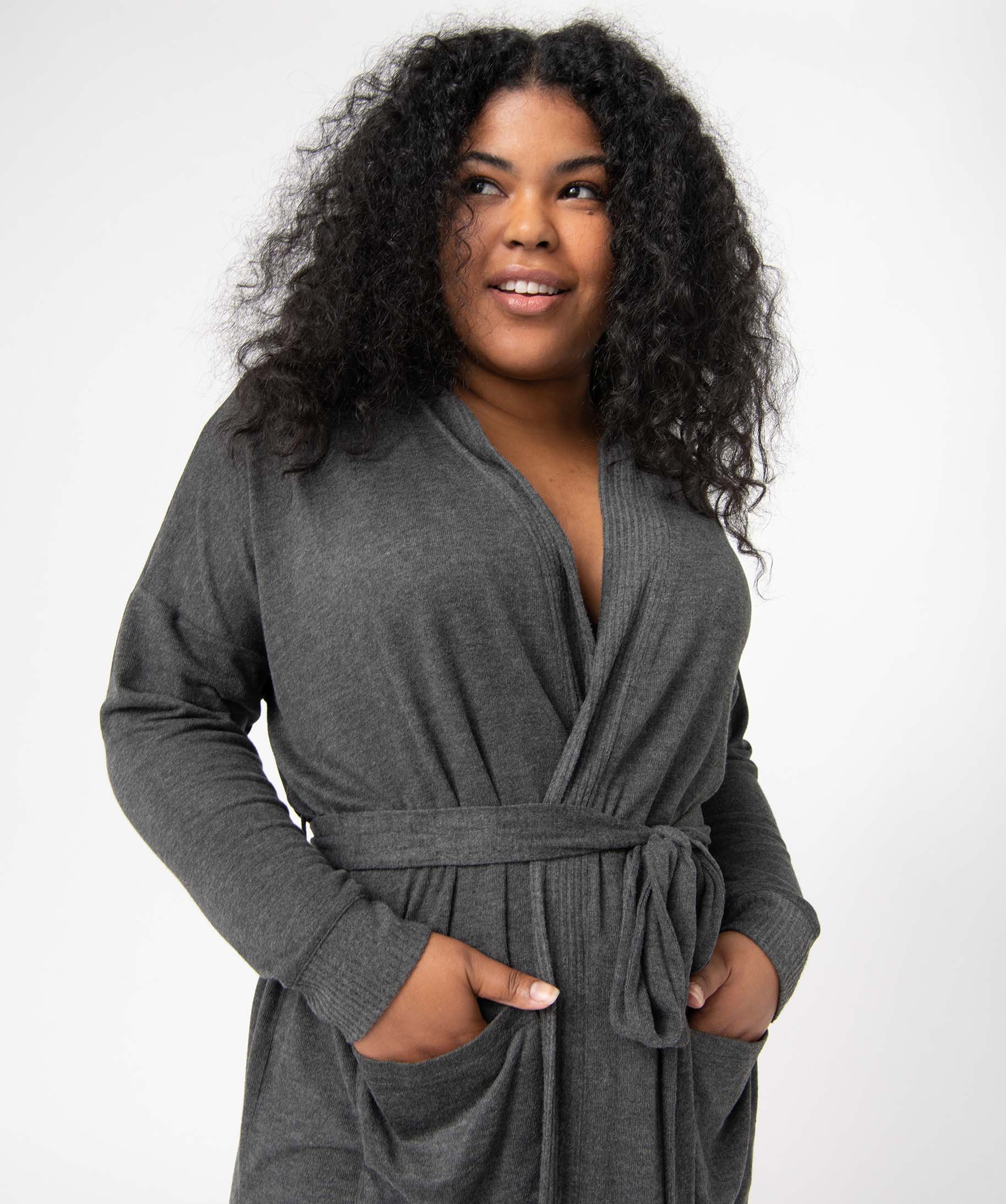Veste d'intérieur femme grande taille en maille douce avec ... gris fonce | GEMO