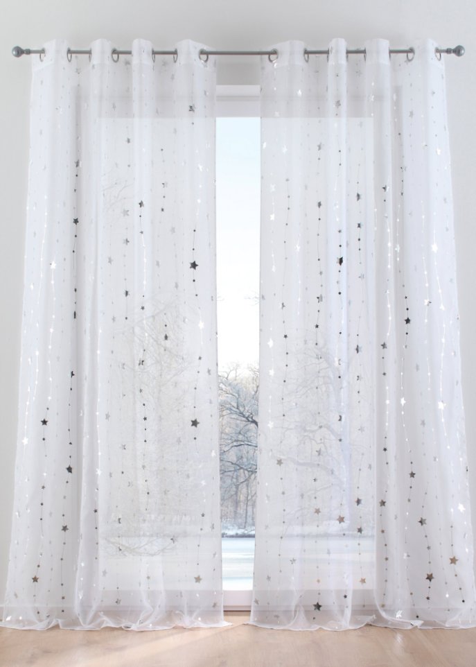 Gardine mit Glanz Druck (1er Pack)
