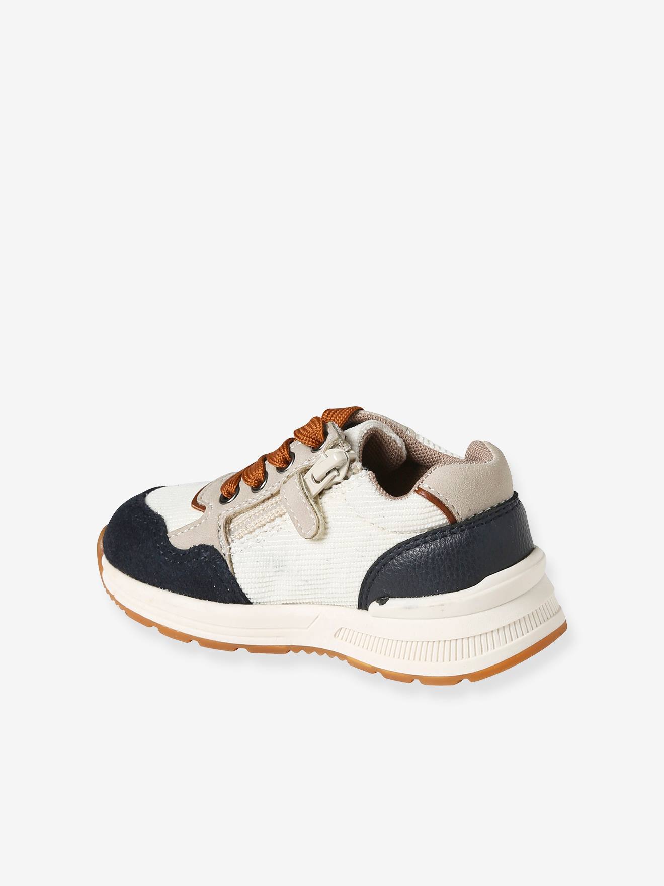 Vertbaudet Baby Sneakers mit Reißverschluss - wollweiß
