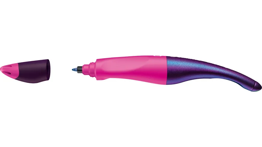 STABILO® EASYoriginal Tintenroller für Rechtshänder - Holograph Edition in magenta inklusive Patrone-Schreibfarbe blau-löschbar magenta