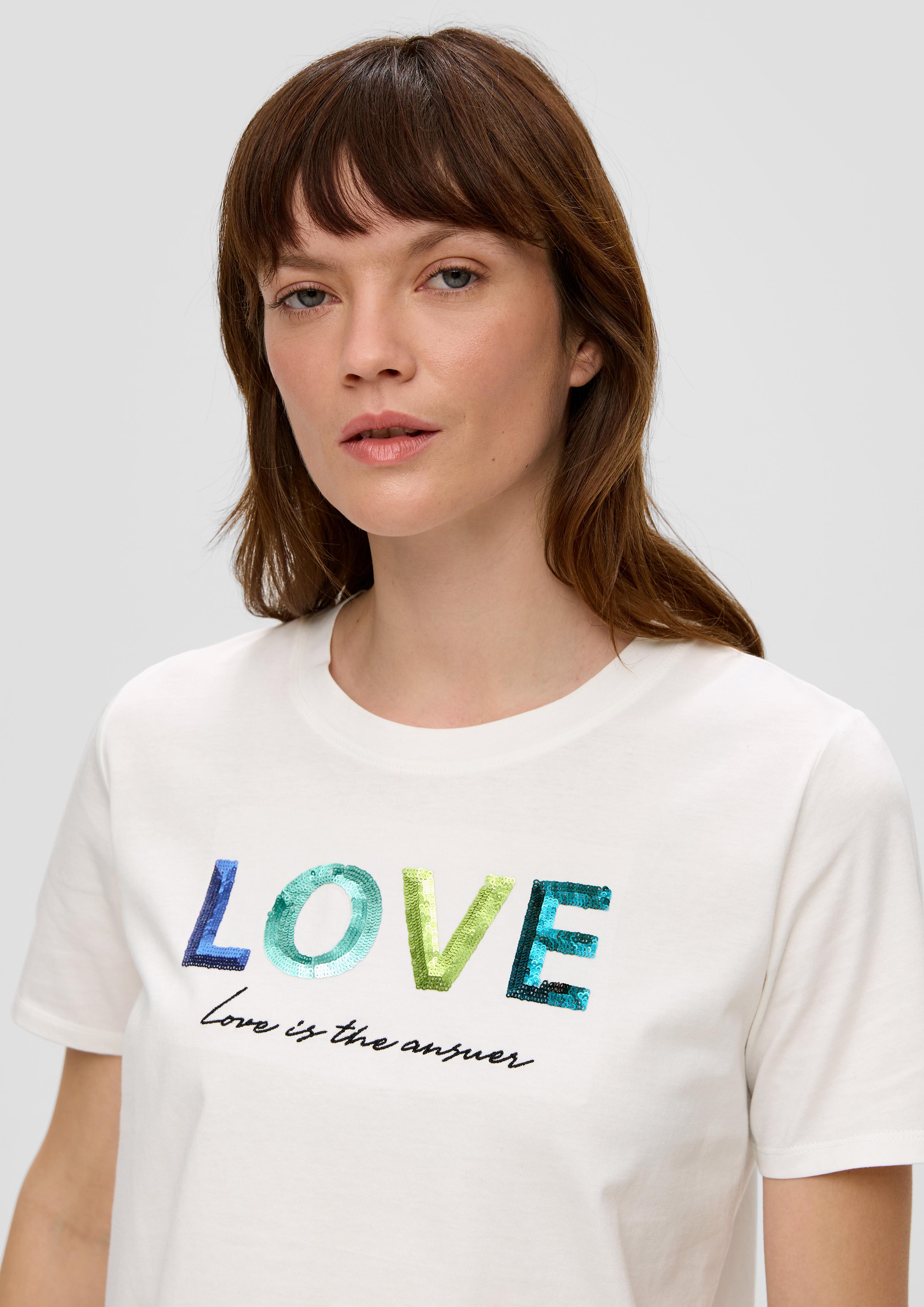 Baumwollshirt mit Pailletten-Stickerei  2145527-02D1
