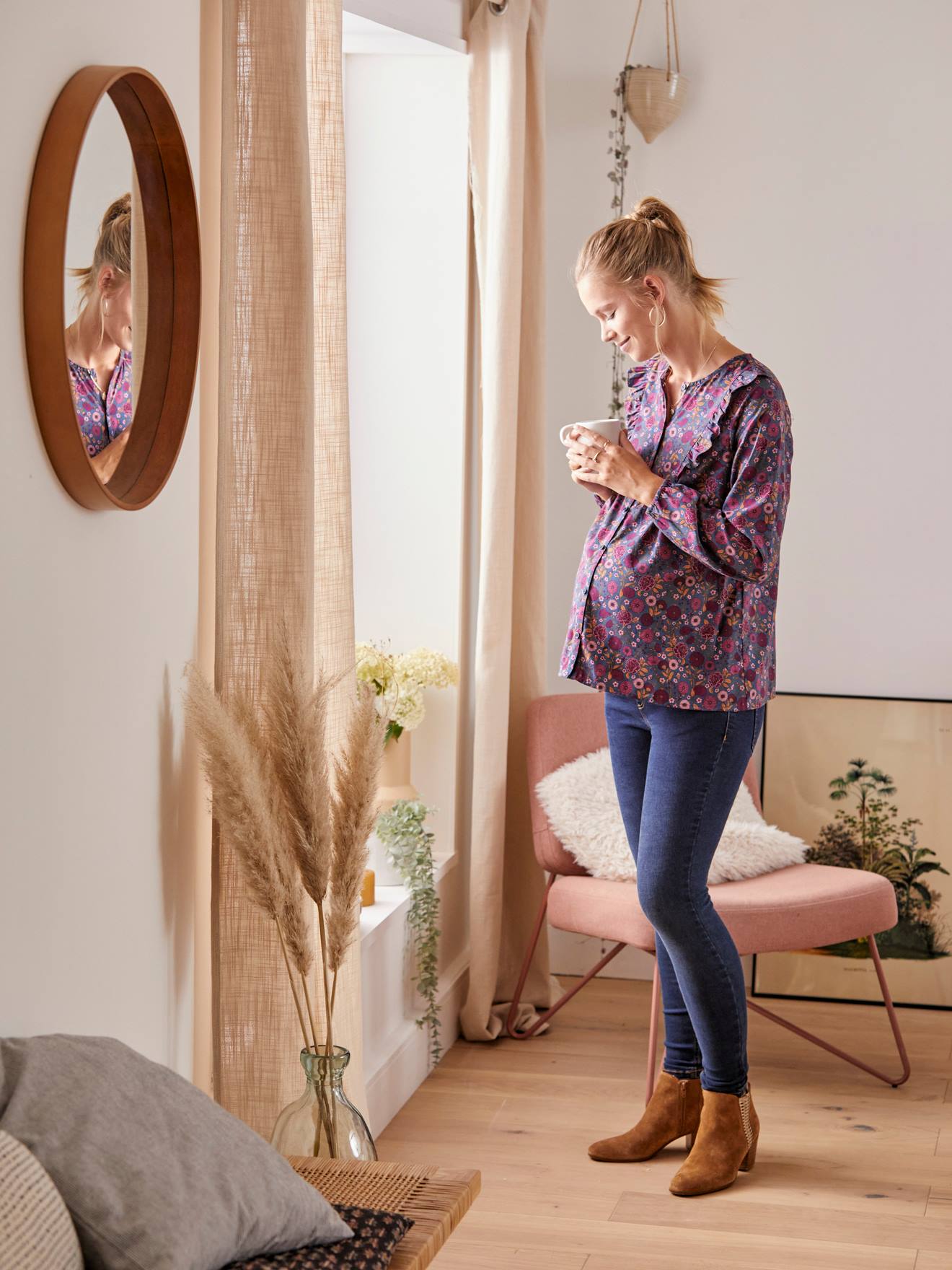 Vertbaudet Bluse für Schwangerschaft & Stillzeit - marine