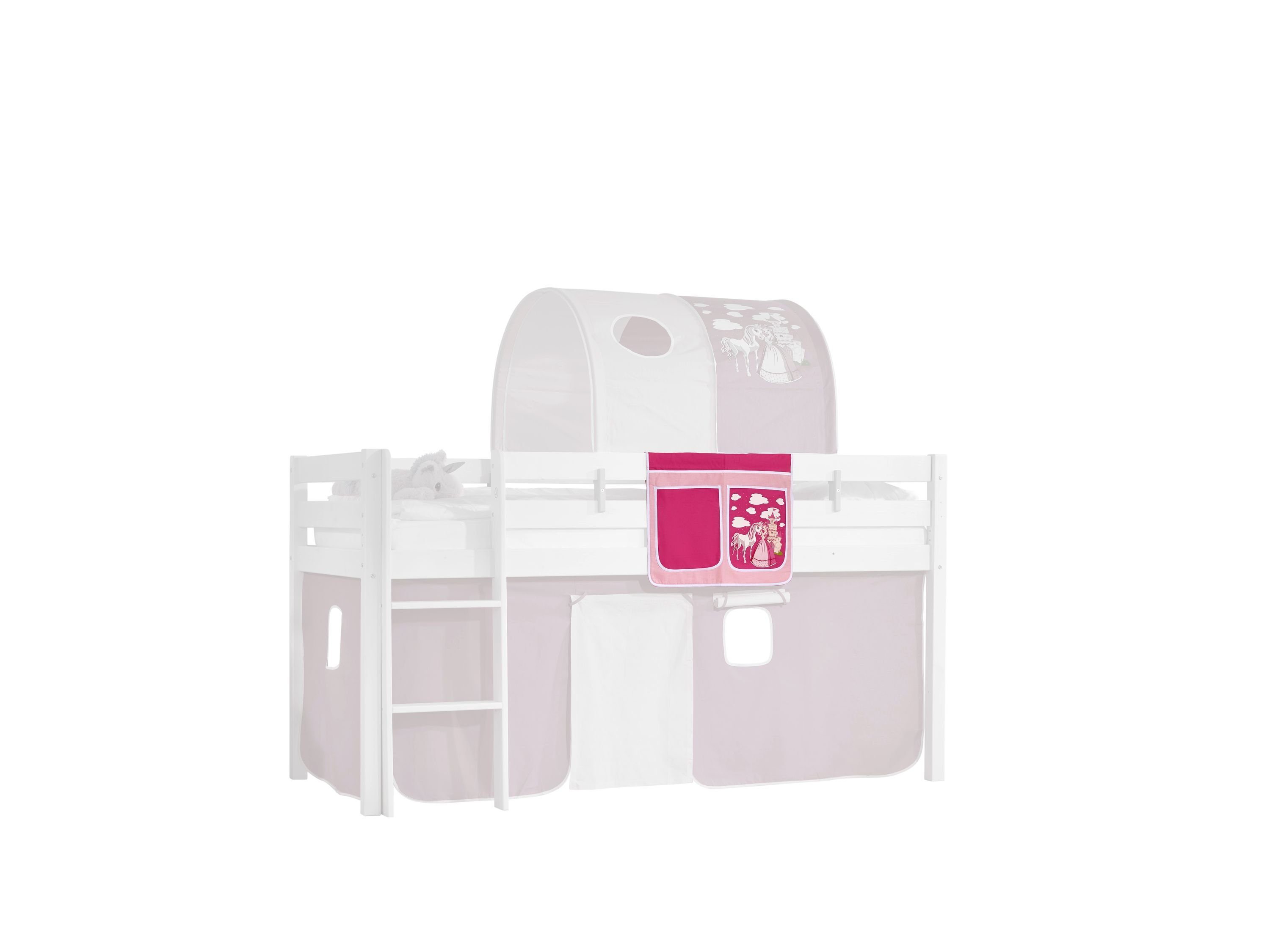 Kindermöbel 24 Betttasche rosa pink Prinzessin inkl. 2 Fächer