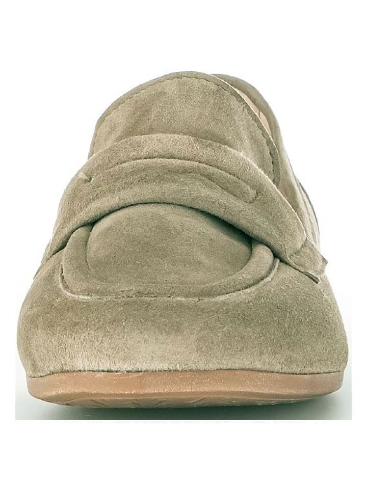 Gabor Leder-Slipper  in Khaki günstig kaufen