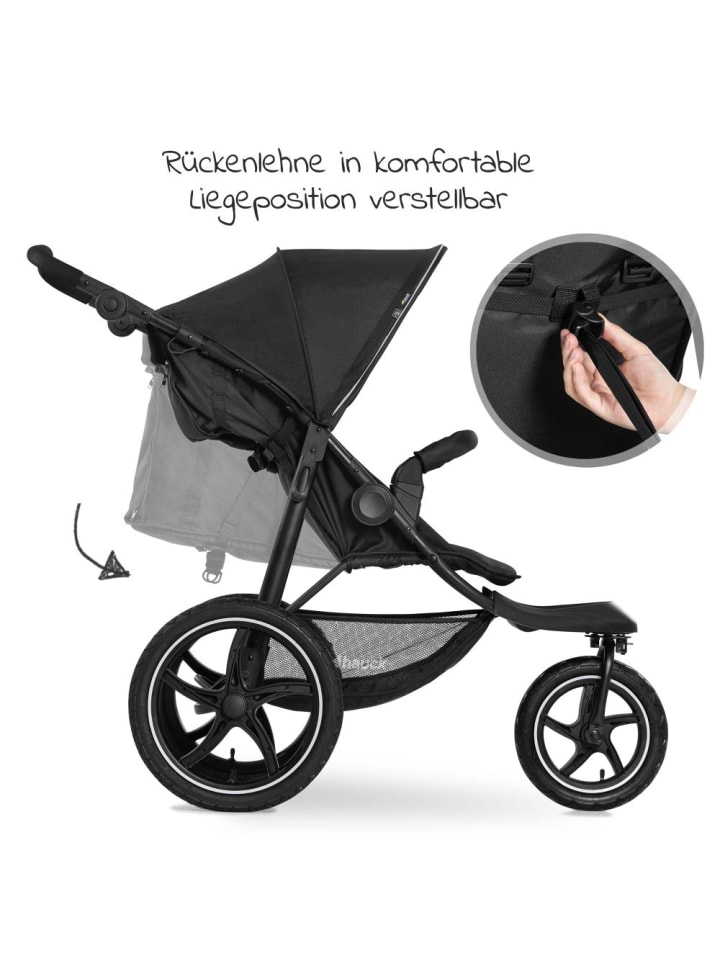 Hauck Buggy & Jogger Runner 2 (mit großen Luftreifen) - Black in schwarz günstig kaufen onesize
