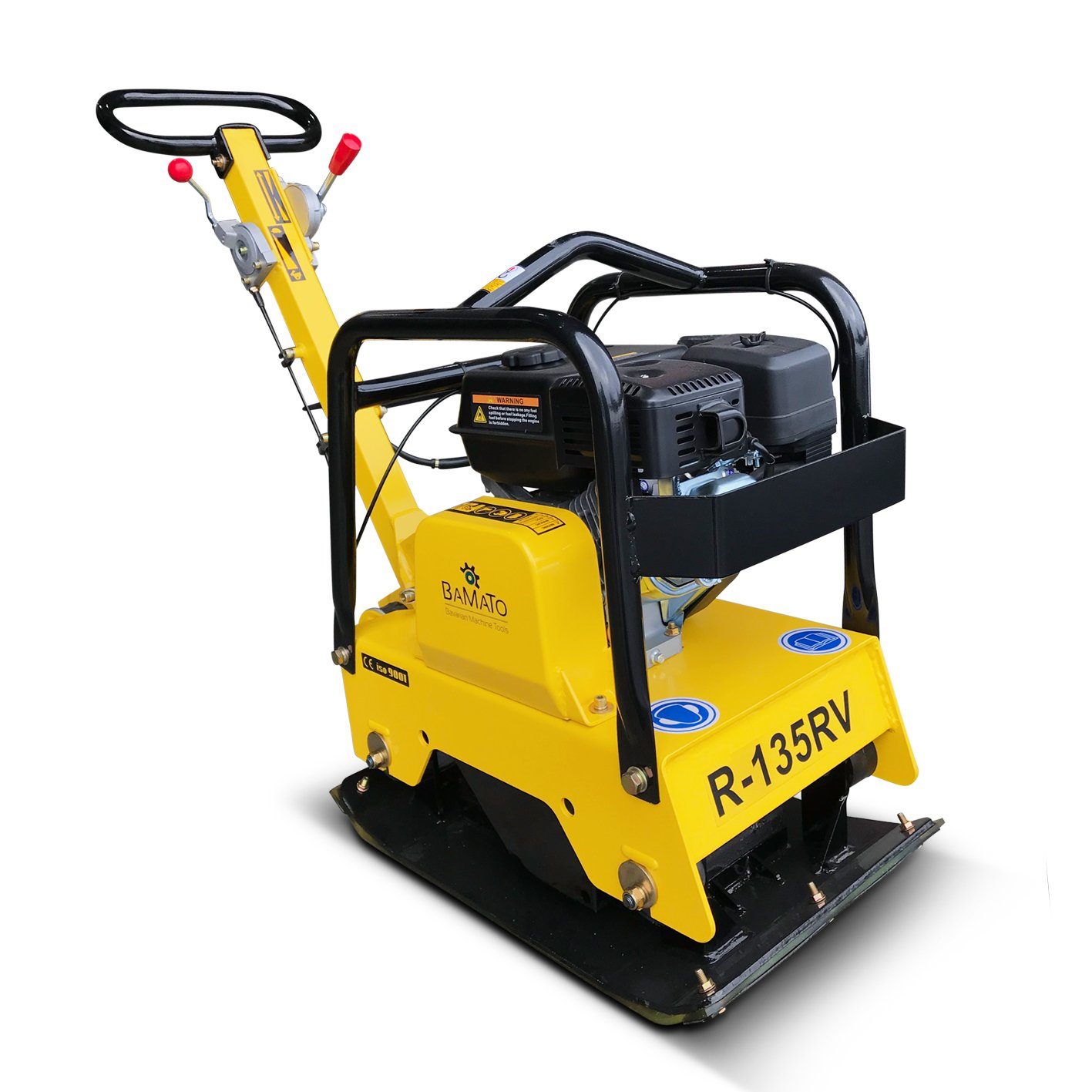 BAMATO Rüttelplatte R-135RV, max. 4300 vpm, 3-tlg., inklusive Gummimatte und Fahrwerk