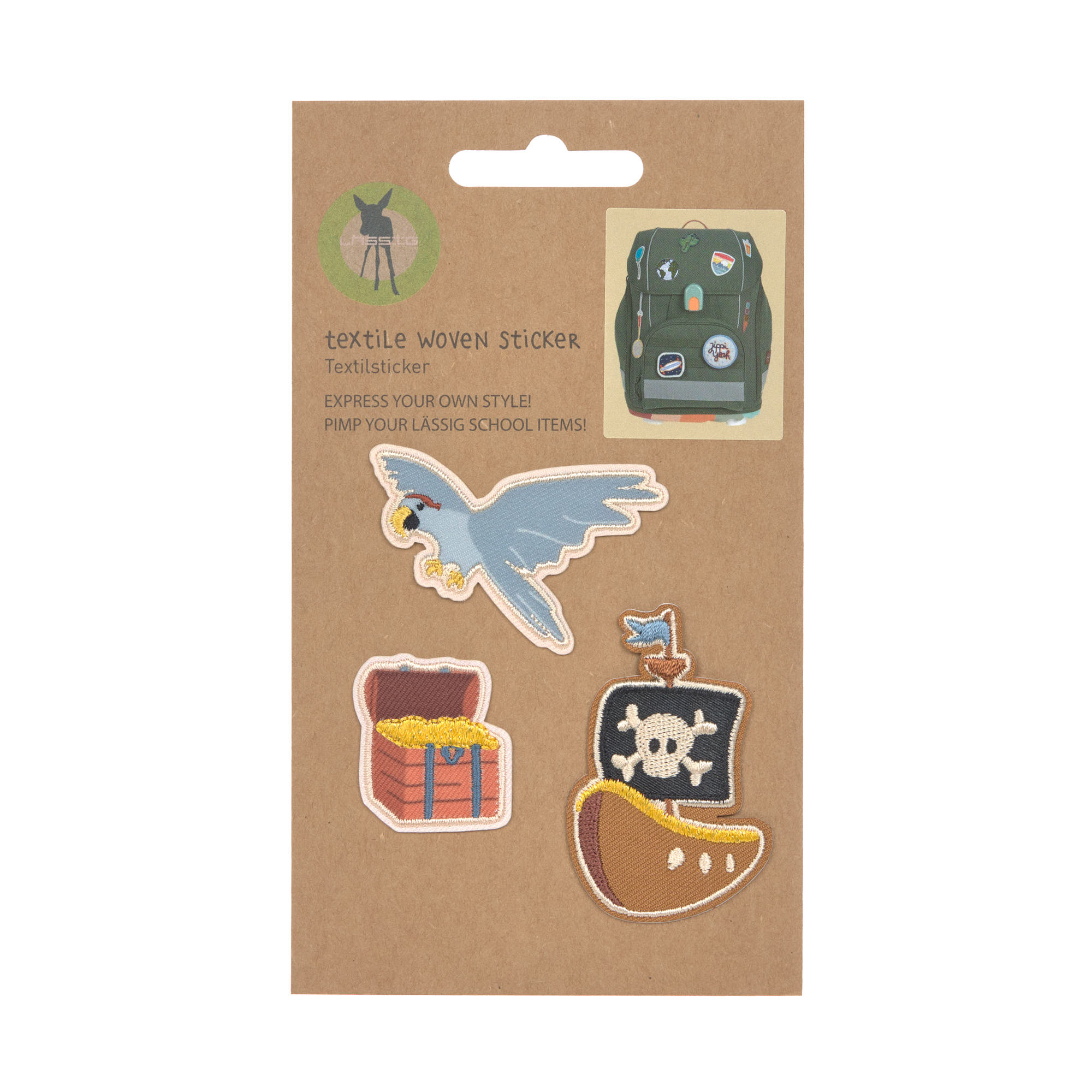 Textil-Sticker (3 Stk) - Stick on, Pirat