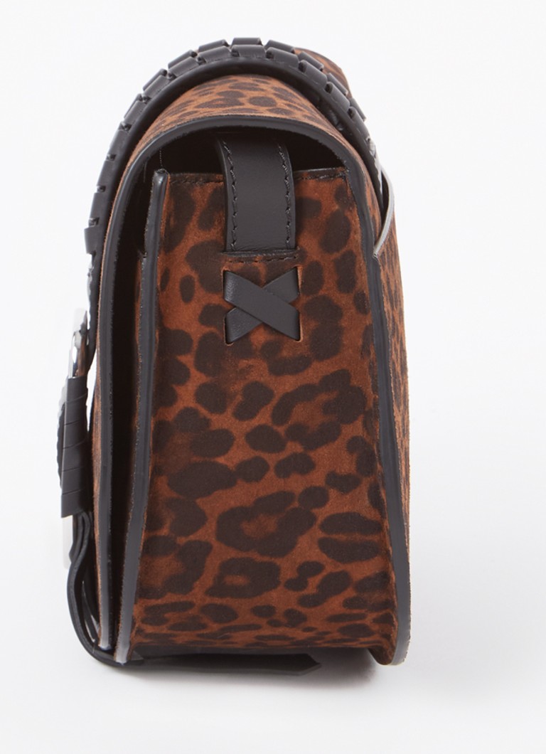 ba&sh Leather Teddy crossbody bag with leopard print