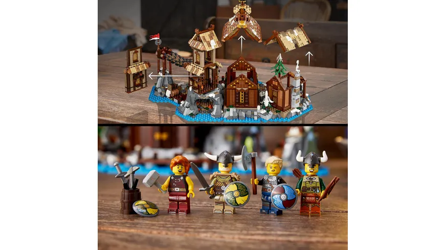 LEGO Ideas 21343 Wikingerdorf, Mittelalter-Modellbausatz für Erwachsene