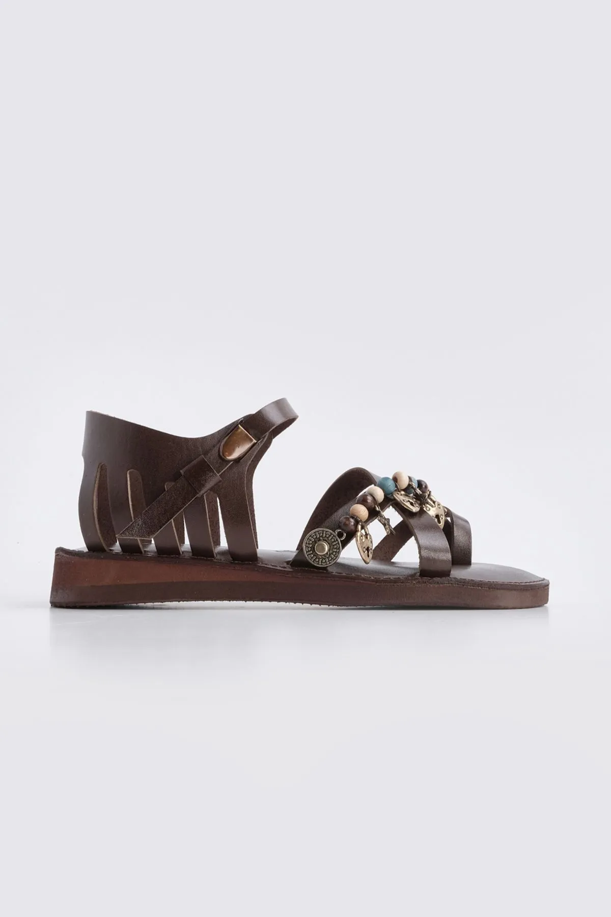 Marjin  Damen Leder Eva Sohle Flip Flops Alltagssandalen Kitaz Braun