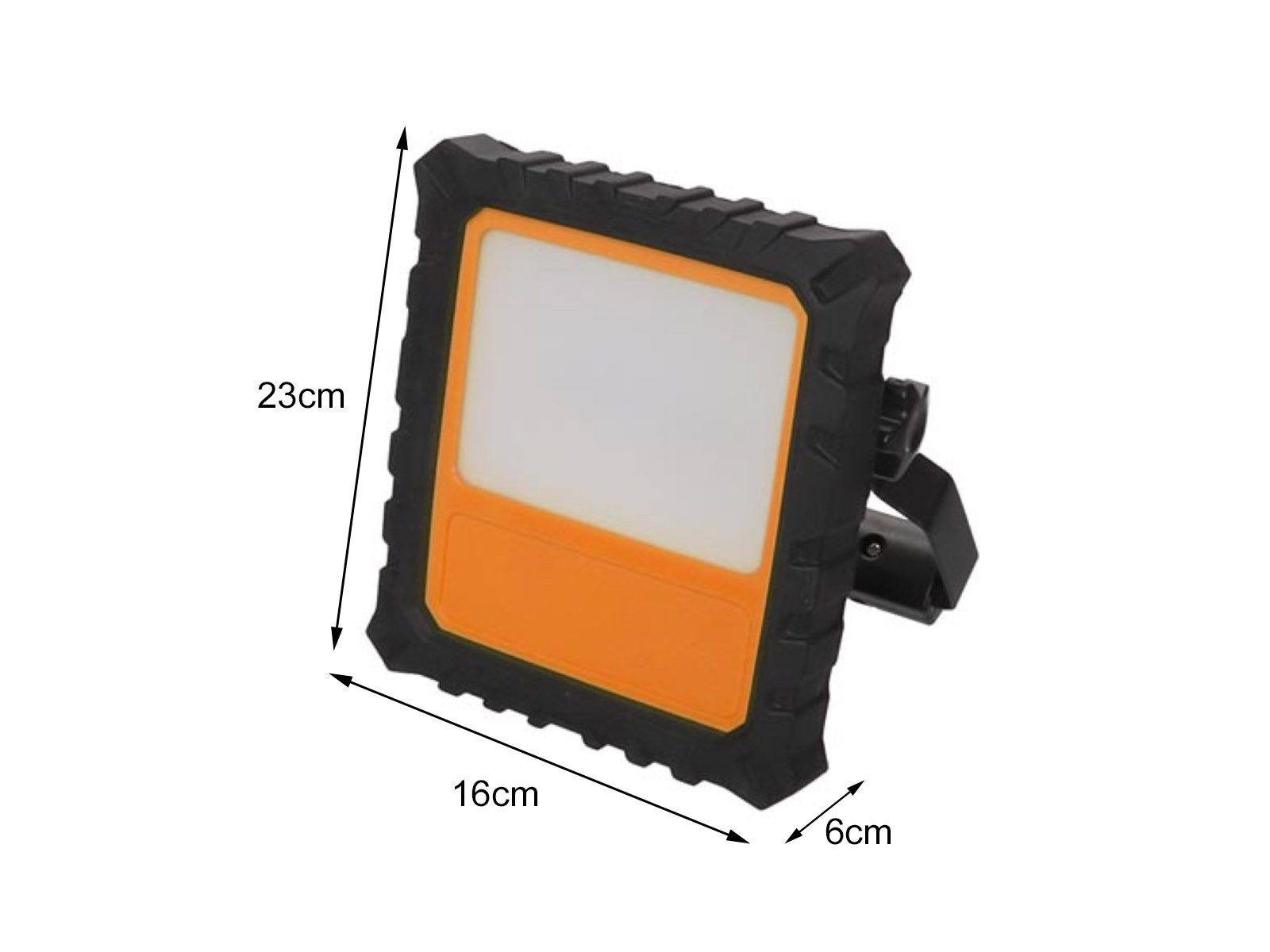 PEREL Baustrahler, Dimmfunktion, LED fest integriert, Neutralweiß, Akku Werkstattlampe, Arbeitslampe Handlampe IP 54, 20 Watt Bauleuchte