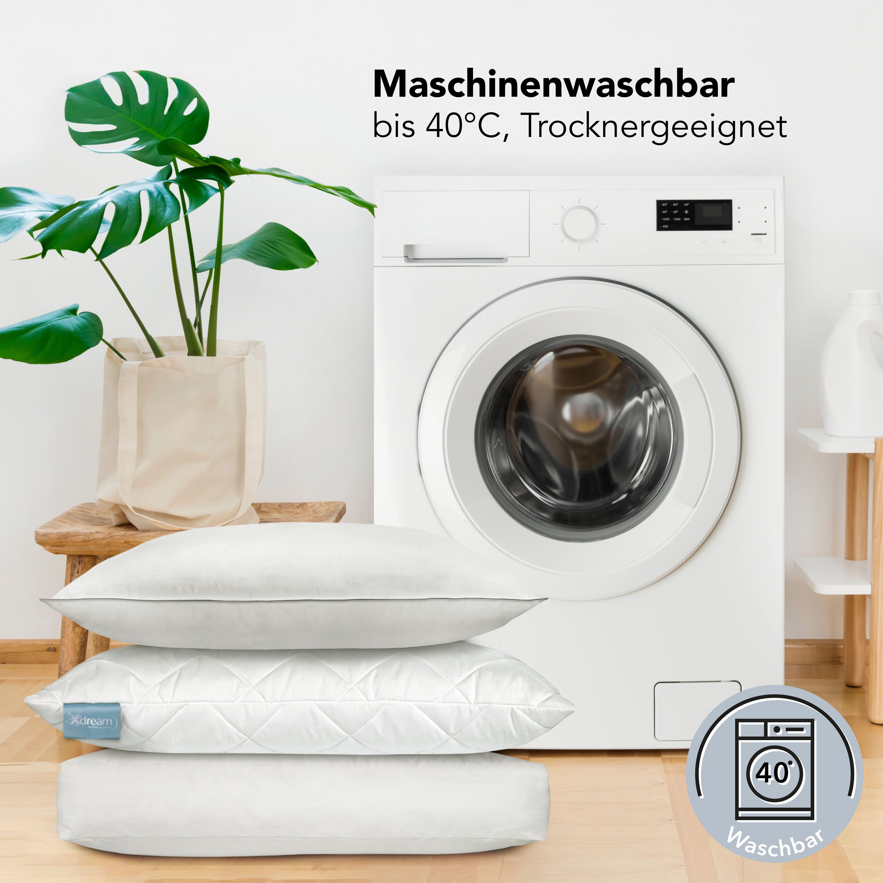 Nackenstützkissen Orthopädisches Kissen mit zwei unterschiedlich festen Liegeseiten, XDREAM, Füllung: Viscoschaum und Gel-Active Softschaum, Seitenschläfer, Rückenschläfer, Bauchschläfer, Ergonomisch geformt, entlastet Kopf-, Nacken- & Schulterbereic