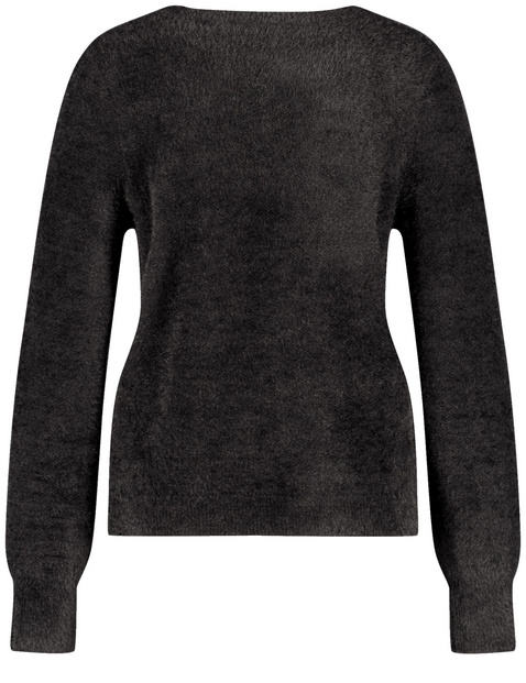 Flausch-Pullover mit Lurex-Jacquardmuster
