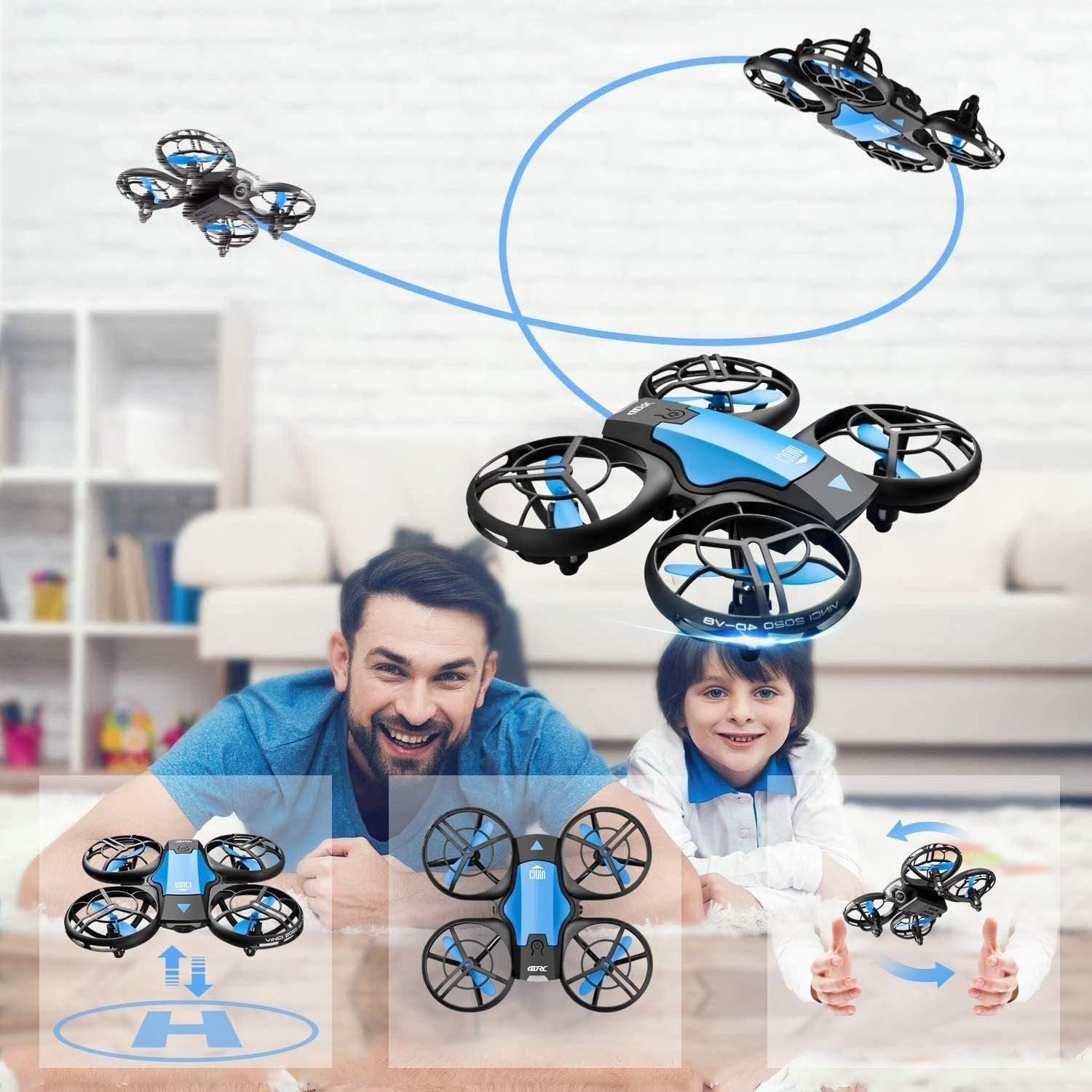 4DRC Drohne (Mini Drohne für Kinder RC Quadrocopter Fernbedienung und Handsteuerung)