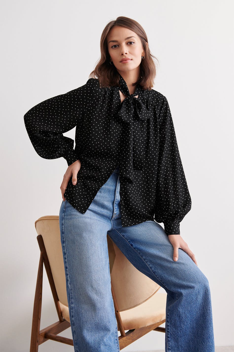 Dolly tie neck blouse