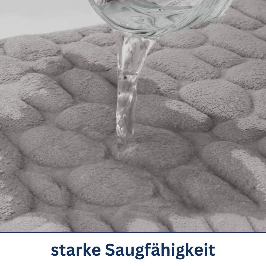 Badematte Badteppich rutschfeste Badematten, weicher und flauschiger Badteppich Novabad, rutschhemmend, beschichtet, Memory Schaum, trockene und schimmelresistente Badedecke, Memory Schaum, schnell trocknend, wasserabsorbierend, fußbodenheizungsgeeig