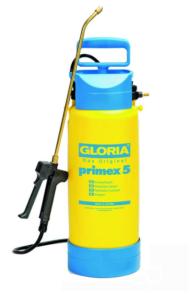 Gloria 000083.0000 Primex 5 spiediena smidzinātājs 5 l NBR + misiņa pagarinātājs 50 cm