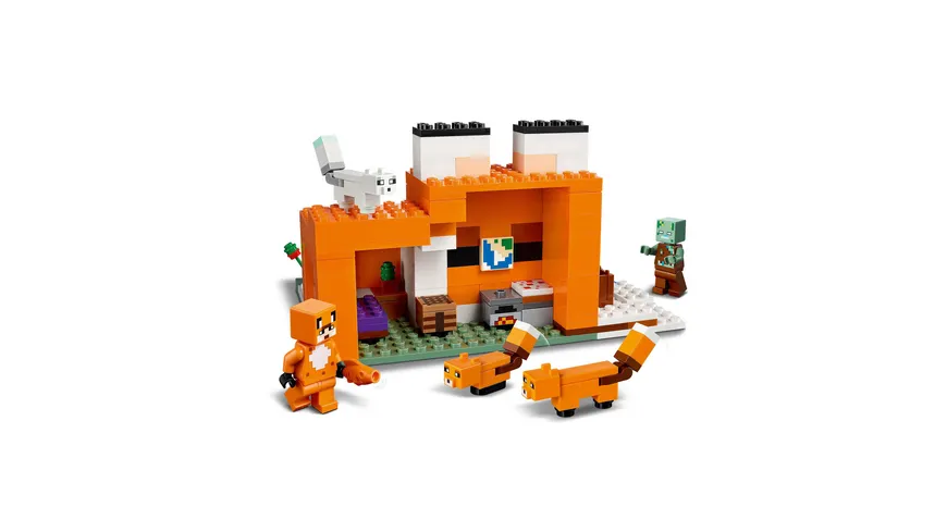 LEGO Minecraft 21178 Die Fuchs-Lodge, Spielzeug ab 8 Jahren mit Figuren
