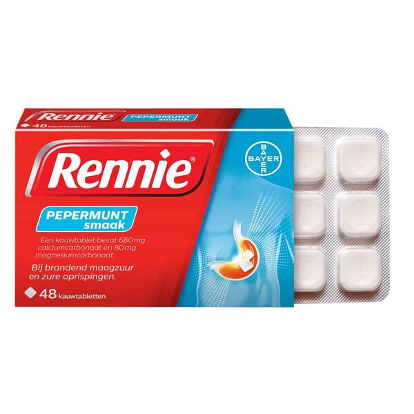 Žuvacie tablety Rennie Peppermint - 48 kusov