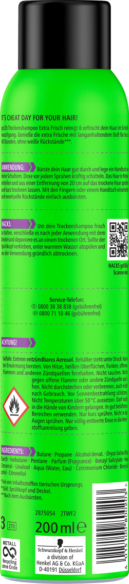 Trockenshampoo Extra Frisch, 200 ml