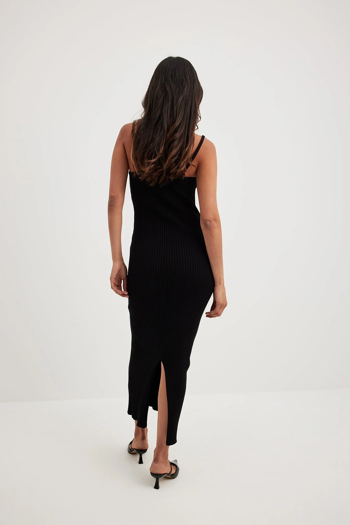 Midi-Slipkleid aus Rippenstrick