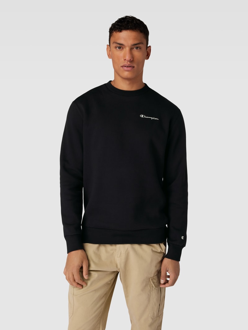 Sweatshirt in unifarbenem Design Modell 'Rochester' in schwarz