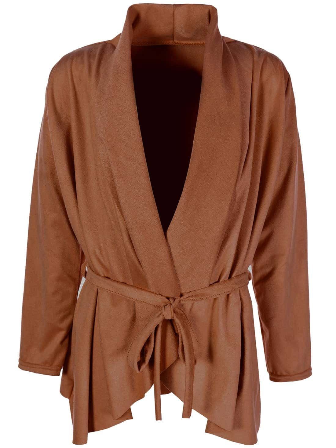 KMISSO Cardigan Mädchen Velour Cardigan mit Bindeschnur 30225 (1-tlg) mit Bindegürtel