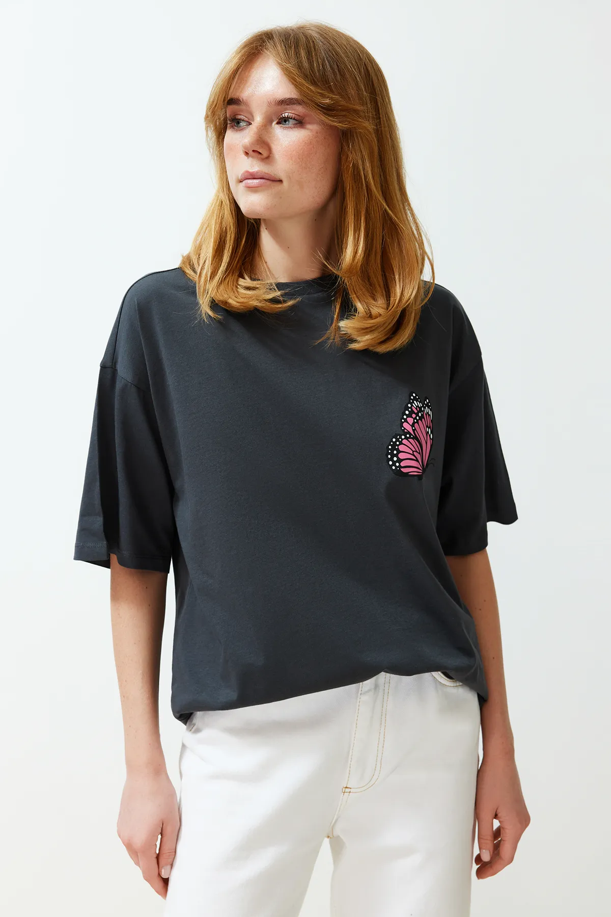 Trendyol Collection  T-Shirt - Grau - Oversized