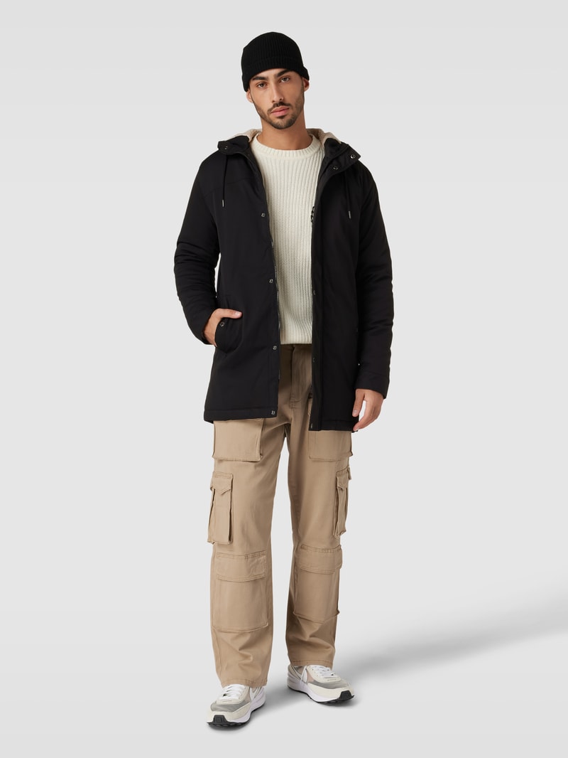 Parka mit Kapuze Modell 'ALEXANDER' in schwarz