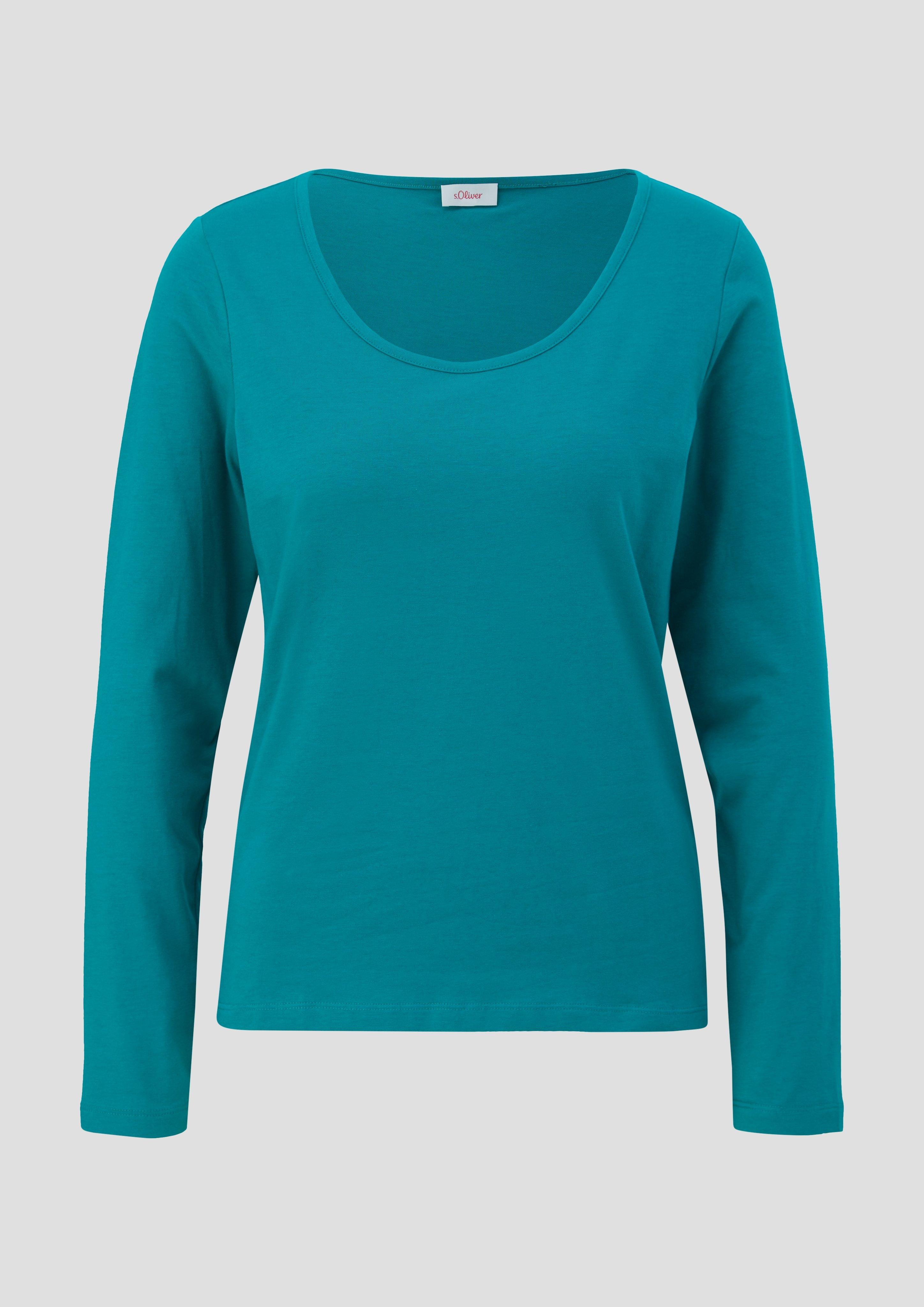 Langarmshirt mit tiefem Rundhalsausschnitt  2141909-6680