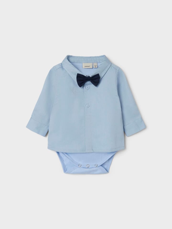 name it Hemdbody mit Fliege NBMDEMOLLE SHIRTBODY in chambray blue günstig kaufen 56