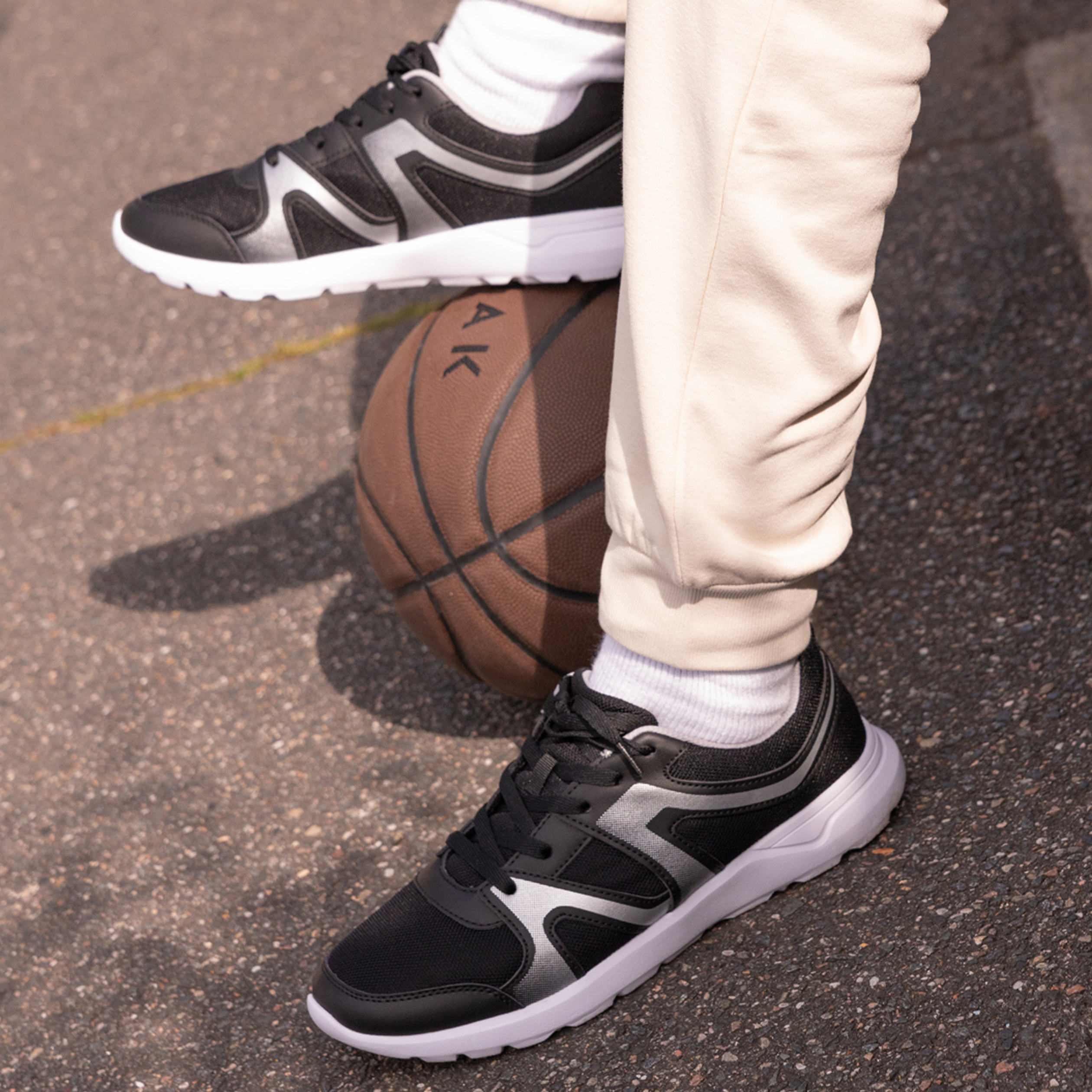Baskets running à lacets Rexited noir homme | La Halle