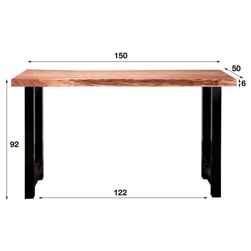 RINGO-Living Bartisch Massivholz Bartisch Ajala in Natur-dunkel und Schwarz-matt, Möbel