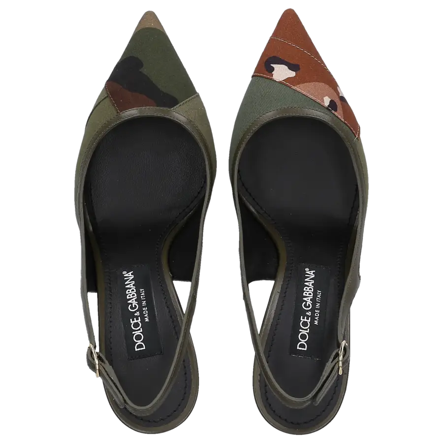 Dolce & Gabbana - Slingpumps CG0593 Canvas - grün