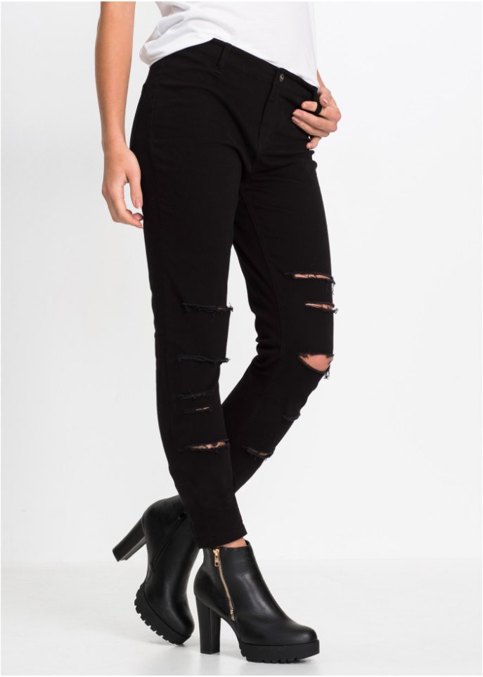 High Waist Skinny mit Destroyed-Effekt