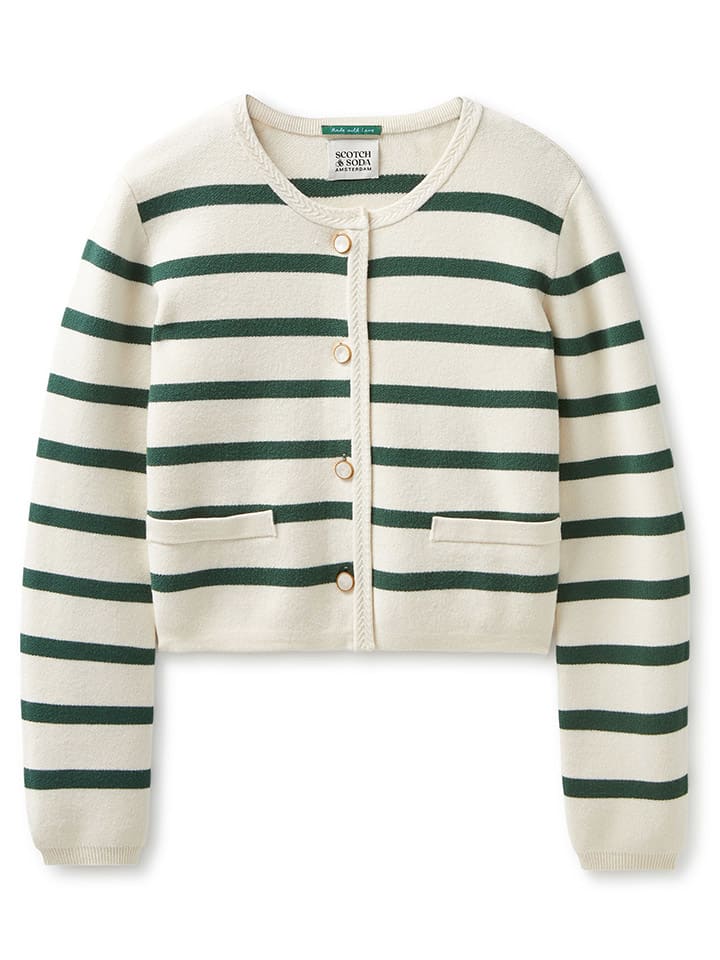 Scotch & Soda Cardigan in Creme/ Grün günstig kaufen