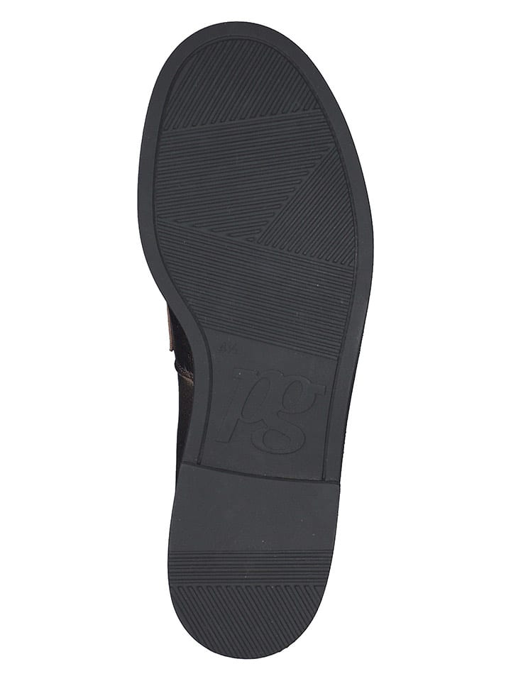 Paul Green Leder-Slipper  in Braun/ Gold günstig kaufen