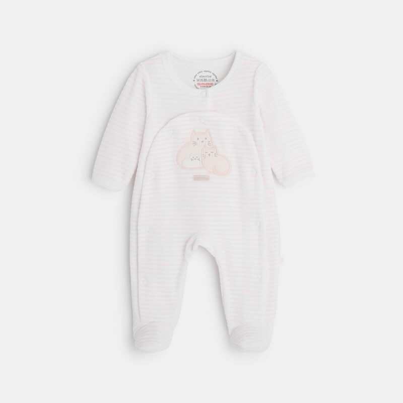 Pyjama bébé en velours rose Absorba