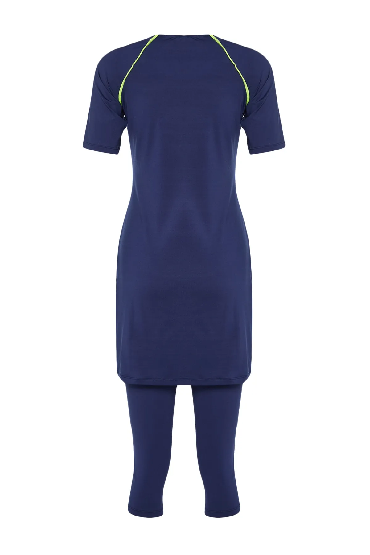 Trendyol Modest  Marineblaue Kurzarm-Strumpfhose, halbbedecktes, gestricktes Lycra-3-teiliges Pool-Badeanzug-Set TCTSS23CF00047