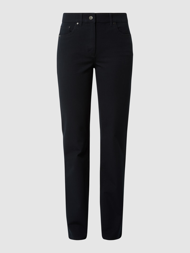 Comfort Fit Jeans mit Stretch-Anteil Modell 'Cora' in marineblau