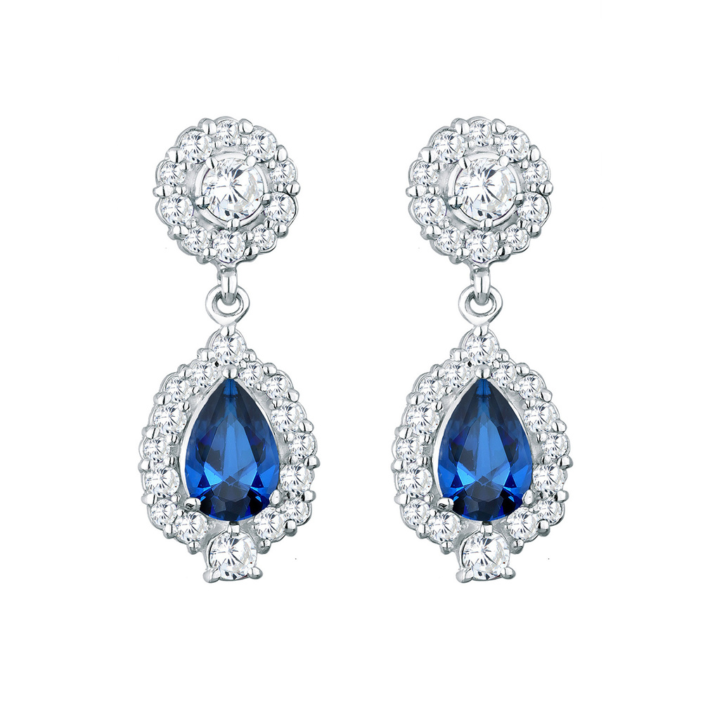 Elli PREMIUM Elli PREMIUM Boucles d'Oreilles Femme Motif de Chute Glamour avec Cristaux de Zir Boucles d'oreilles