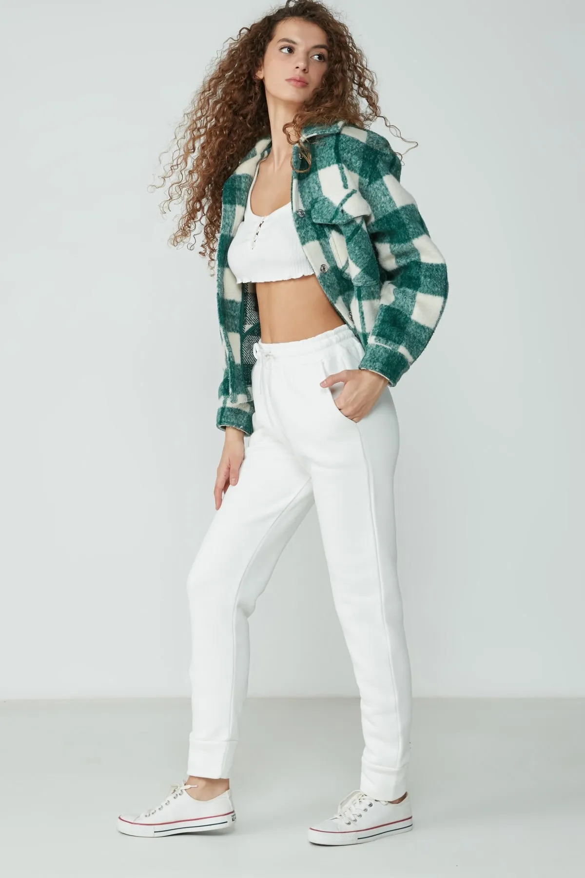 C&City  Jogginghose mit Bündchen am Bein, 903 Ecru