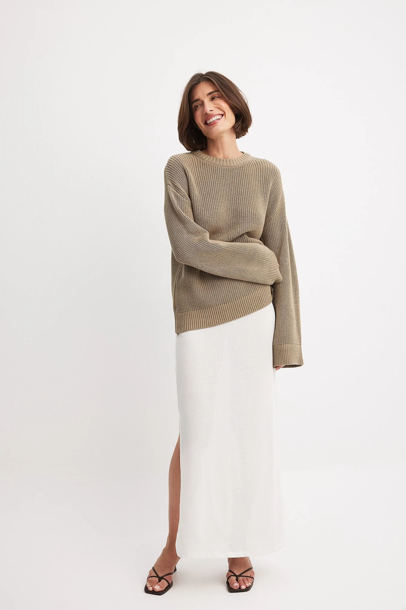 Strickpullover mit Rundhalsausschnitt