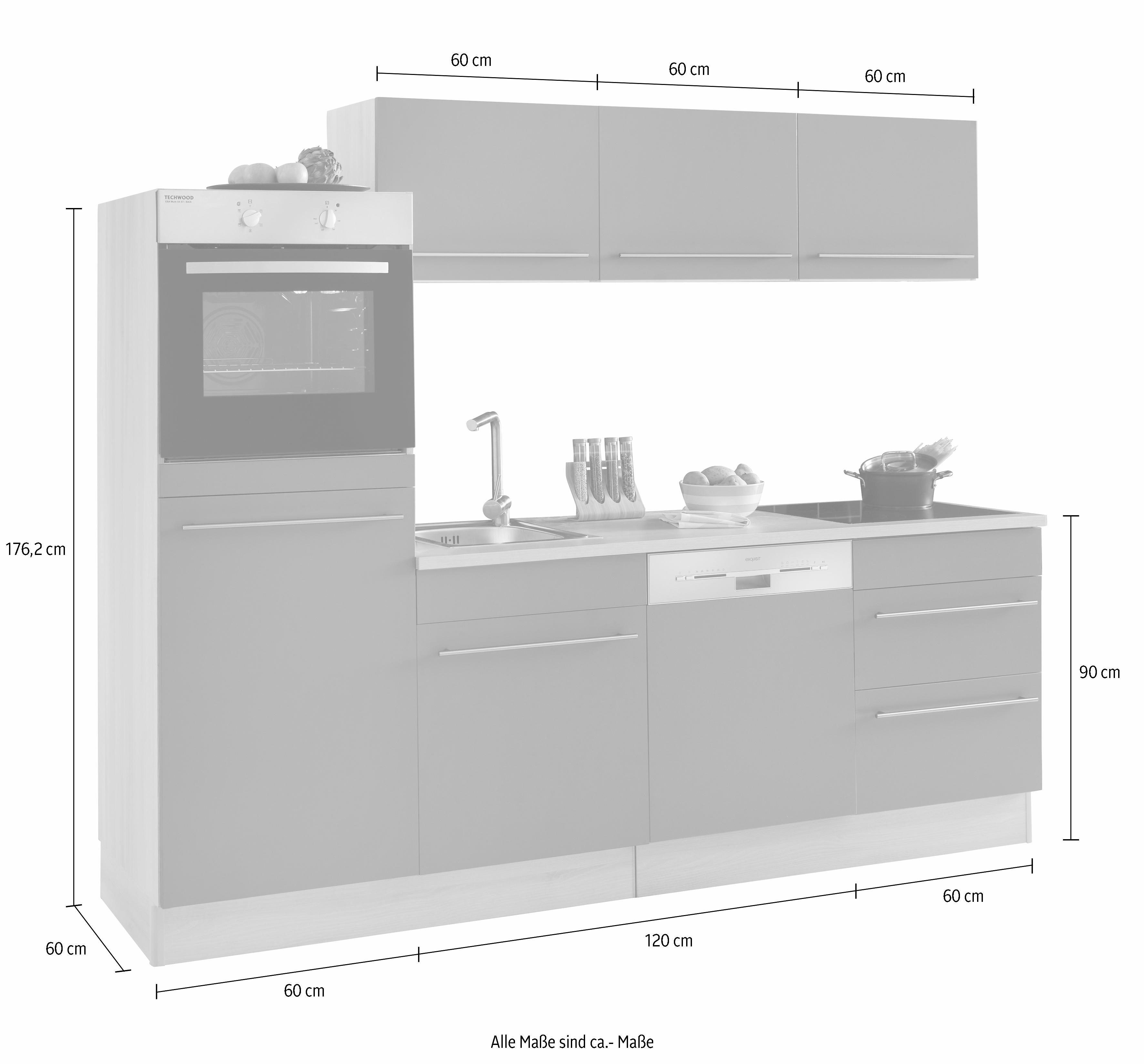 OPTIFIT Küche Bern, Breite 240 cm, ohne E-Geräte, Stärke der Arbeitsplatte wählbar
